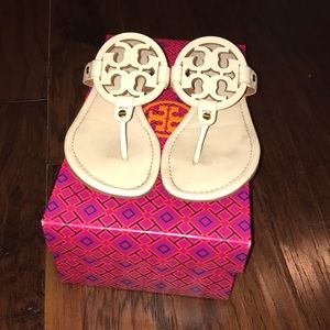 Miller Logo Slide Thong Sandal, Vanilla Cream